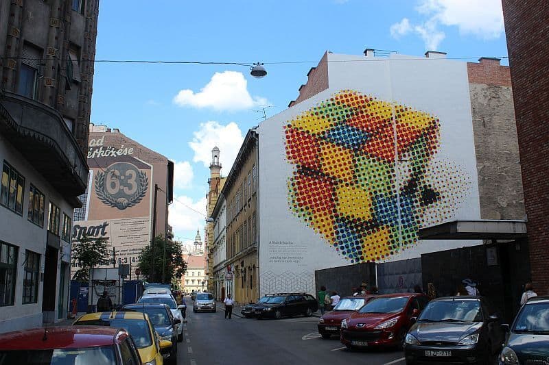 Mural in the Jewish district of Budapest