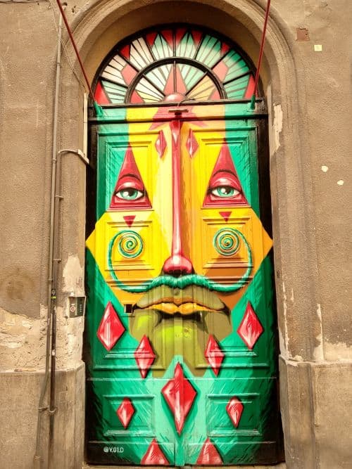 A painted door by void street artist from Budapest